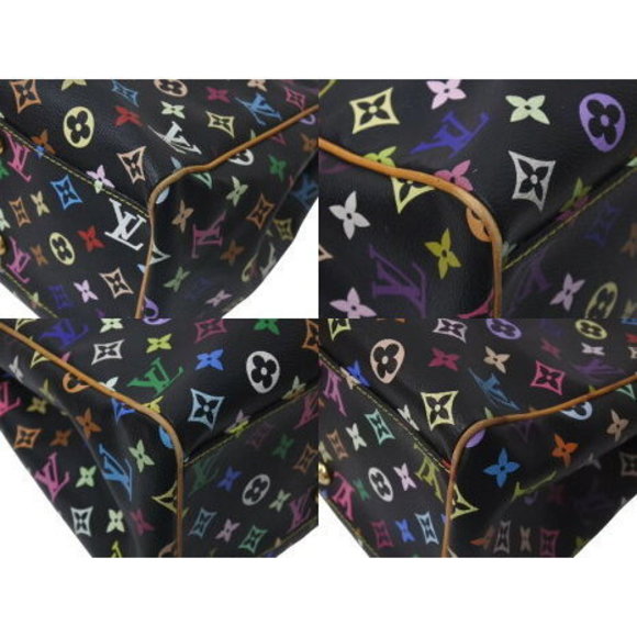 Louis Vuitton Aurelia GM Tote Bag Monogram Multi Noir Black Leather - Picture 6 of 8